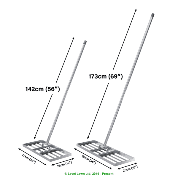 Lawn Lute 92cm (36 in) Stainless Steel Lawn Levelling Rake dimensions and specifications